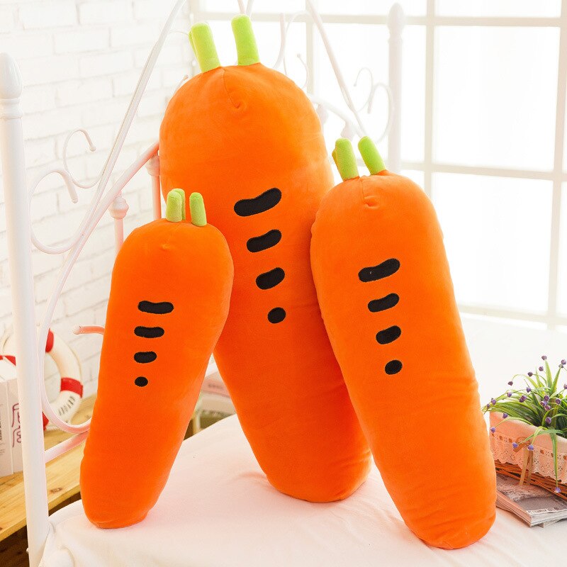 Carrot Pillow Lucu dari Bahan Velboa Orange